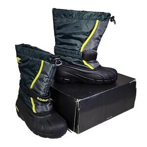 Sorel Kids Black and Yellow Snow Boots